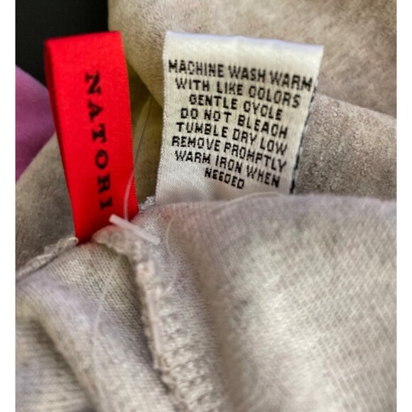 Natori Sport Small Lounge Velour Pants Grey Pink Athleisure Stretch Casual Y2K - Picture 7 of 8